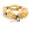 Earth's Jewels Semi-Precious Honey Jade Naturel Jasper Yellow Bracelet 2-Strand, Butterfly Charm
